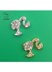 LEAMX 10pcs/bag Clear Rhinestones Nails Art Decorations Beautiful Girls Nail DIY 3D Gems Alloy Nail Diamond Charms Supply L413