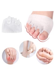 Silicone Forefoot Pads Toe Separator Cushion Pad Pain Relief Shoes Insoles Finger Toe Valgus Corrector Gel Pads Foot Care