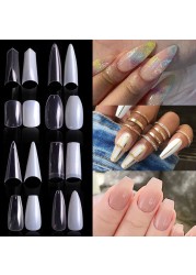 500pcs False Nail Extension Full Cover Fake Nails French False Nail Clear/White False Nail Tips Art Manicure Tool French Nail