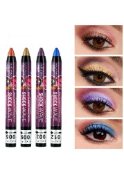 12 Color Pearlescent Silkworm Eyeshadow Pen Long Lasting Waterproof Contour Shadows Makeup Shiny Eye Shadow Stick Cosmetics