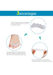 1 Pair Toe Separator Five Holes Hallux Valgus Corrector Orthopedic Hammer Straightener Spreader Foot Care Therapy Tool