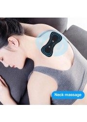 Portable Neck Massager Mini Electric Comfortable Intelligent Massage Cervical Meridian Stickers Massager Muscle Pain Relief