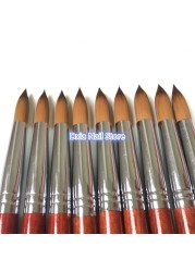 1pc 100% Kolinsky Sable Acrylic Nail Art Brush No.10 #12 #14 #16 #18 #20 #22 #24 UV Gel Carving Pen Liquid Powder DIY Nails Drawing