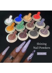 Born Pretty Reflective Glitter Powder Sea Salt Nail Powder Shining Nail Glitter Chrome Pigment Dust Hollow Powder Nail Decoration