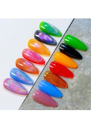 7ml rainbow holographic cat magnetic gel laser glitter magnetic gel varnish soak off uv gel nail gel