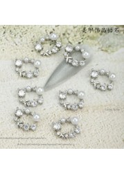 20PCS Popular Nail Art Pearl Butterfly Zircon Super Flash High Color Preservation Micro Inlaid Three-dimensional Nail Drill