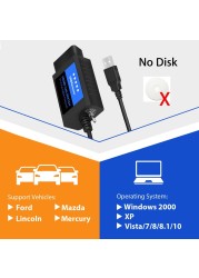 OBDResource ELM327 USB V1.5 FORScan لفورد مازدا لينكولن الزئبق الترميز ELMconfig FoCCCus HS MS يمكن التبديل F150 F250 F350 F450