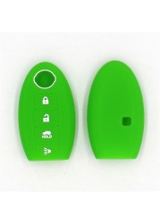 Silicone Car Key Fob Case Cover 4 Button Fits For Nissan Leaf Sentra SL Murano Maxima Altima Versa Remote Fob