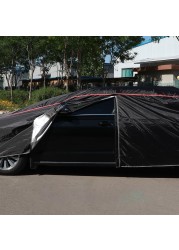 210T Universal Covers Whole Car Outdoor Block Sun Snow Rain Dust Frost Wind And Leaves Black Fit Suv Sedan Hatchback