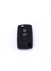 Silicone Car Console Key Cover Case Shell Skin Protection for Citroen C2 C4 C5 Picasso Xsara C5 C6 C8 Folding Keys Accessories