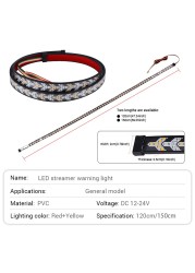 12V/24V Car LED Tailgate Light Strip Flexible Driving Turn Signal Light Bar Car Daytime Running Lights for SUV Jeep Pickup Truck