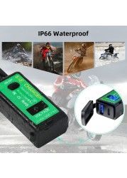 Deelife USB Charger Motorcycle Waterproof Voltmeter Motorcycle Moto Motor 12V Electrical Socket Dual Port Fast Charging