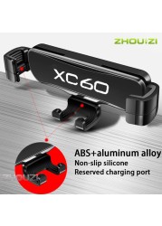 Car Mobile Phone Holder Air Vent Outlet Clip Holder GPS Gravity Navigation Bracket For Volvo XC60 2018 2019 2020 2021 Accessories