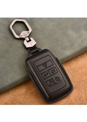 Luxury Genuine Leather Car Key Case For Jaguar Land Rover Evoque Sport Accessories Keychains Bag Holder Keyring Fob Shell