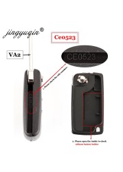 jingyuqin 434Mhz ASK FSK 2 Button Flip Remote Key Fob For Citroen C2 C3 C4 C5 C6 C8 Xsara Picasso CE0523 Ce0536 VA2/HCA Blade