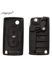 jingyuqin For Peugeot 4007 ET 4008 Citroen C-Crosser C4 Aircross 2 Button Flip Remote Key Case Cover Fob MIT-11R Blade CE1731