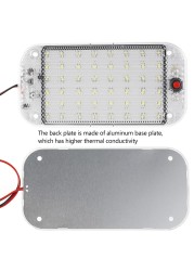 2 قطعة RV الداخلية ضوء 10 واط 48 LED سقف قبة تيار مستمر LED أضواء لسيارة شريط لاصق على الوجهين القراءة ضوء ل سيارة RV تخييم قارب