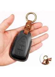 Luxury Leather Car Key Case Cover Fob Protector Keychain Holder For Chevy Chevrolet 2021 JM Trax Crvalier Cruze Malibu Keyring