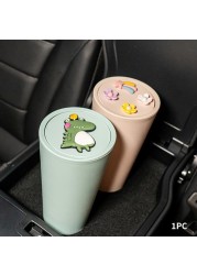 For Front Seat Washable Gift Desktop PVC Tidy Interior Accessories Car Waste Bin Cute Mini Decor With Cover Garbage Storage