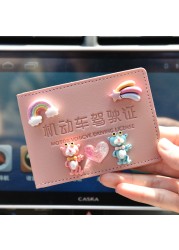 Cute Short Ultra-thin Leather Wallet Zero Small Hand Wallet Lady Credit Card Holder Driver's License Cover Business Card Holder