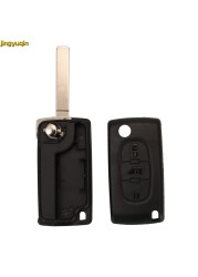 jingyuqin 3 Buttons Flip Remote Car Key Fob Shell For Citroen Berlingo Peugeot e-Expert Partner Fiat Scudo KeyCase