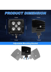 Luyoo 3 Inch LED Work Light/Light Bar Offroad 12V 24V Led Work Blocks Lamp Spot Beam Led Headlights Tracking For SUV Cars 4x4 ATV UTV