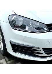 For Golf 7 MK7 2013-2017 Gloss Black Car Bumper Grille Fog Lights Cover Trim