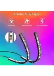 Car LED Strip Lights 36/48/72 RGB Led Foot Atmosphere Lamp 12V Auto Interior Decor Light With USB Bluetooth APP Controller