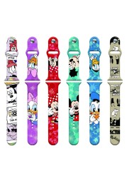 Disney Mickey Minnie Silicone Strap For Apple Watch Band 44mm 45mm 42mm 40mm 38mm 41mm iWatch Bracelet Apple watch 6 5 3 SE 7