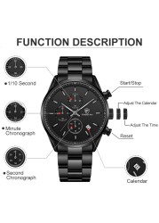 New leopard watches for men luxury brand fashion business quartz men's wristwatch stainless steel waterproof sports watch