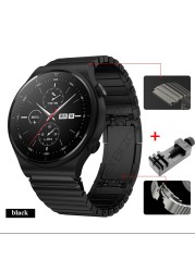 22mm Titanium Watch Strap For Samsung Galaxy 3 45mm 46mm Gear S3 Metal Strap For Huawei Watch GT2 Quick Release Stainless Steel