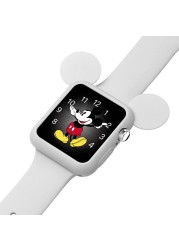 Cartoon Half Pack of Mickey Ears Stereo Bumper Frame Soft TPU Case for Apple Watch 6/SE/5/4/3/2/1 Cover for iwatch 4/5