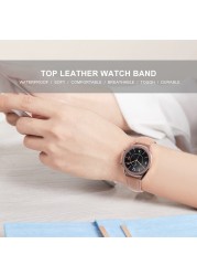 Official Leather Band for Samsung Galaxy Watch 3 45mm 41mm Genuine Leather Watch Strap Replacement for Galaxy Watch 45mm 41mm