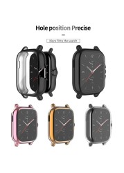 For Amazfit- GTS 2 Full Coverage Protective Case Cover Transparent TPU For Huami Amazfit GTS 2E Smart Watch Protector A1968 A06 21