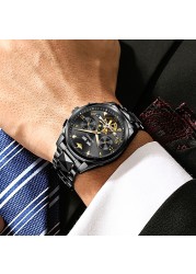 Original OUPINKE luxury automatic men's watch mechanical sapphire crystal waterproof fashion top brand hollow wristwatches