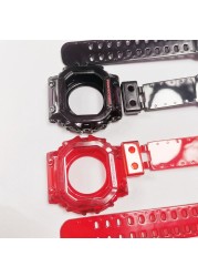 GX56 Black Silicone Watchband Rubber Watch Bezel Sports Waterproof Watch Strap GX56BB GXW-56 Watch Band Bezel With Tools