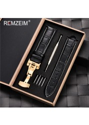 Remz Patterned - Genuine calfskin leather watch strap size 16, 17, 18, 19, 20, 21, 22, 23 and 24mm, with box and watch accessories