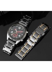 Ceramic Band for Samsung Galaxy Watch 4 40/44mm Watch4 Classic 42/46mm Quick Release Strap with Butterfly Buckle Bracket Watch