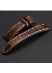 Retro Soft Leather Watch Strap 18 19 20 21 22mm Brown Leather Handmade