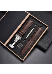 Leather Straps With Box For Samsung Galaxy Watch 4 40mm 44mm/4 Classic 42mm 46mm Active 2 Band Replacement Watchband Bracelets