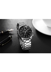 Orologio Uomo Multifunction Chronograph Automatic Watches Men 2022 Luxury Brand Watch Men Mechanical Wristwatches Steel Clock