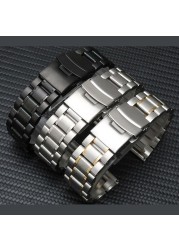 Stainless Steel Metal Men Watch Bracelet Women Solid Brushed Strap Band For Samsung Gear S3 Galaxy Watch 18 20mm 22mm 24mm Strap