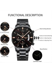 NIBOSI Relogio Masculino Mens Watches Luxury Famous Brand Men's Watch Fashion Casual Chronograph Military Quartz Wristwatch