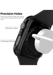 360 Full Bumper Glass Screen Protector Case Cover For Apple Watch Series 7 6 5 4 3 2 1 SE Applewatch IWatch 41mm 45mm 44mm 42mm