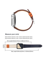 one round for apple watch band 44mm 40mm 45mm 41mm 42mm 38mm 44 45mm genuine leather bracelet iWatch serie 3 4 5 se 6 7 strap