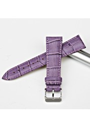 MAIKES High Quality Genuine Leather Watch Band Beautiful Purple Watch Accessories Strap 12mm 14mm 16mm 17mm 18mm 19mm 20mm 22mm