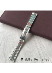 20mm High Quality 904L Stainless Steel Watchband Silver Bracelet With Glidelock Clasp Buckle Only For RX Submariner GMT Watch