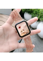 dress bracelet for apple watch band 40mm 41mm 38mm 45mm 44mm 42mm 38mm metal watchband bracelet iWatch series 3 4 5 6 se 7 strap