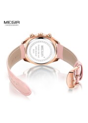 MEGIR - Genuine Leather and Stainless Steel Watch Strap, Fabric Strap Accessory