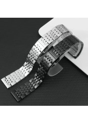 12 14 16 18 24 22mm 20mm solid polished luxury men strap for Samsung Galaxy Watch4 classic 3 for seiko metal watchband bracelet